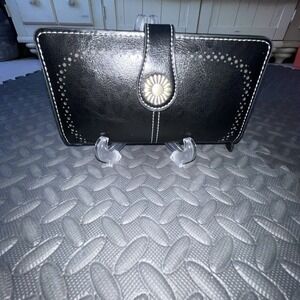 SENDEFN Chic Classic RFID Blocking Large Capacity Wallet Black Leather No Strap